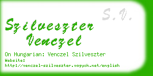 szilveszter venczel business card